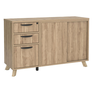 PL245 - FLEX CREDENZA W/PEDESTAL AND CABINET - Aspen
