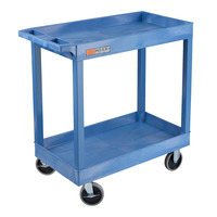 Luxor EC11HD-BU Two-Shelf Heavy-Duty Tub Utility Cart, 32" x 18", Blue