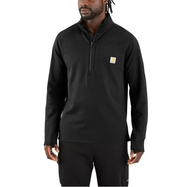 CARHARTT 106423 -  Force® Relaxed Fit Mock Neck Half-Zip T-Shirt - Black