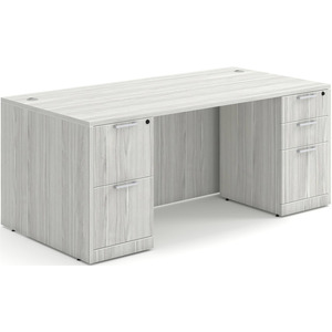 CLASD1030- Classic Desk 71" W x 30" D with Two Full Pedestals- Silver Birch