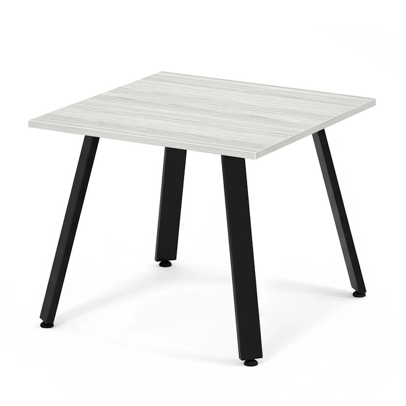 Signature Square Meeting Table 36" - Silver Birch with Black Metal Legs