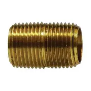 Close Nipple, 3/8-in MNPTF x 3/8-in MNPTF, 1 in, Brass