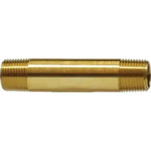 Long Pipe Nipple, 3/8 in MNPT x 3/8 in, 6 in, Brass