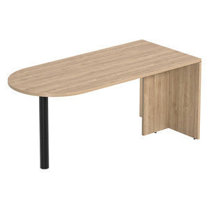 PL131 BULLET DESK w/POST - Aspen & Black