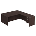 Classic L-Shape Desk 83" X 71" with Box/File Pedestal - Espresso