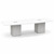12' Classic Boat Shape Conference Table with Cube Base - White Top, Silver Birch Base