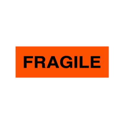 Fragile Label - 3" x 1" - Fluorescent Red
