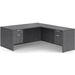 CLALD2039- Classic L-Shape Desk 66" W x 30" D with 42" Return and 2 Box/File Pedestals- Newport Gray