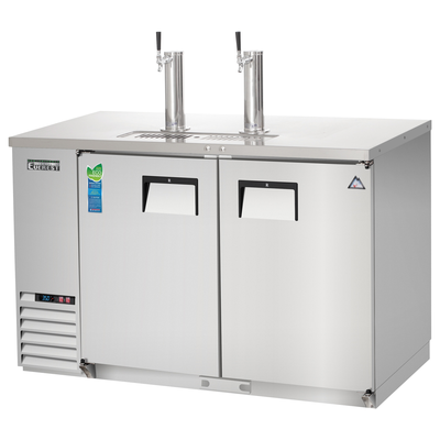 Everest EBD2-SS Draft Beer Dispenser 2 Tower 2 Taps, 115v, NSF - 20 cu. ft.