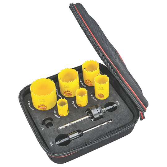 STARRETT KDC06034-N Hole Saw Kit - Deep Cut Locksmiths/Doorlock Kit