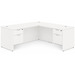 CLALD1047- Classic L-Shape Desk 71" W x 36" D with 47" Return and 2 Box/File Pedestals- White