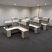 WEBBTYP41- 67"H Six Person, Powered, Partial Glass Panel Workstation with Storage
