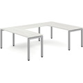 Elements U-Shape Desk 102" x 72" - Silver Birch with Silver Legs
