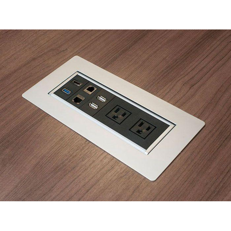 N9NE Furniture Group- Atlantic Coast - CONFERENCE TABLE POWER BOX- SILVER