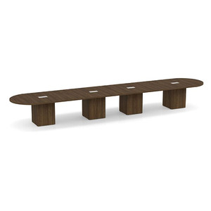 20ft Racetrack, cube base Conference Table: MODERN WALNUT CUBRT3240NMWNMWN