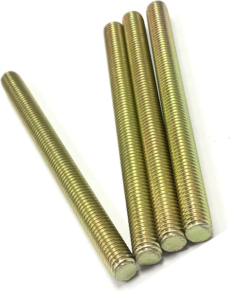 1 1/8" - 7 X 36" FULLY THREADED STRAIGHT ROD SAE J429 GR 8 ZINC TRIVALENT YELLOW