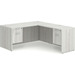 CLALD1039- Classic L-Shape Desk 66" W x 30" D with 47" Return and 2 Box/File Pedestals- Silver Birch