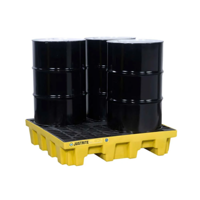 Spill Containment Pallet - 49" x 49" x 10.2" - 73 Gallon Capacity - 4 Drum