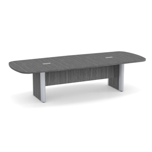 Classic Plus Arena 10 Ft Conference Table - Newport Grey with Silver Metal Accents