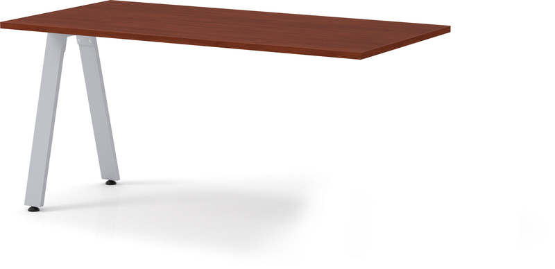 Signature Desk Return 24" x 42" - Cherry with Silver Metal Legs