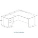 CLALD1008L- Left-Handed Bowfront L-Desk 71" W x 36" D with 47" Return and Box/Box/File Pedestal- Maple