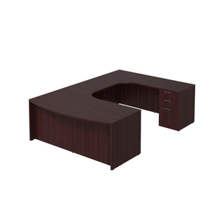 CLAUD1013 Right Executive Bowfront 71" X 120" Desk- Mahogany