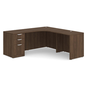 CLALD1003 Right 71"x71" Classic L-Shape Desk- Modern Walnut