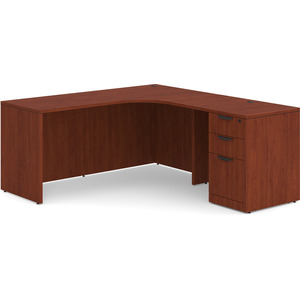 CLALD1005R- Right-Handed Classic L-Shape Workstation 66" W x 24" D with 42" Return and Box/Box/File Pedestal- Cherry