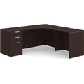 Classic L-Shape Workstation 71" x 71" with Right Hand Return and Box/Box/File Pedestal - Espresso