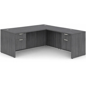 CLALD1035- Classic L-Shape Desk 60" W x 30" D with 47" Return and 2 Box/File Pedestals- Coastal Gray