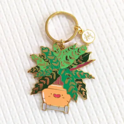 Calathea Rattlesnake Plant Keychain
