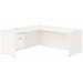 CLALD1045- Classic L-Shape Desk 71" W x 36" D with 47" Return and Box/File Pedestal- White