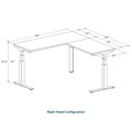 Enhance Electric Height-Adjustable L-Shape Desk 60" X 60" -  Modern Walnut with White Base