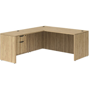 CLALD2045- Classic L-Shape Desk 71" W x 36" D with 42" Return and Box/File Pedestal- Aspen