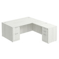 Classic L-Shape Desk 83" X 71" with 2 Full Pedestals - Silver Birch