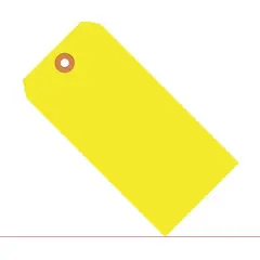 4.75 X 2.375" FLUORESCENT YELLOW SHIPPING TAG, #5, 13 PT, 1000/CS  G12051A