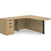 CLALD1010L- L-Shaped Bullet Workstation 71" W x 30" D with 47" Return and Box/Box/File Pedestal- Aspen/Black