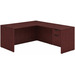 CLALD1037- Classic L-Shape Desk 66" W x 30" D with 47" Return and Box/File Pedestal- Mahogany