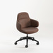 CHK73400 VIVA CLUB CHAIR w/ NYLON BASE - Black base, Brown Seat