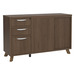 PL245 - FLEX CREDENZA W/PEDESTAL AND CABINET - Modern Walnut