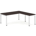 Elements L-Shape Desk 72" x 72" x 36"D - Espresso with White Legs
