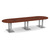 12' Classic Racetrack Conference Table with Palmer Base - Cherry Top, Brushed Silver Base