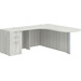 CLALD1010L- L-Shaped Bullet Workstation 71" W x 30" D with 47" Return and Box/Box/File Pedestal- Silver Birch/Silver
