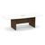 8' Classic Boat Shape Conference Table with Panel Base - White Top, Modern Walnut Base