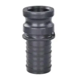 Cam and Groove Adapter, 1-1/2 in Type E x 1-1/2 in Hose Barbed, Polypropylene