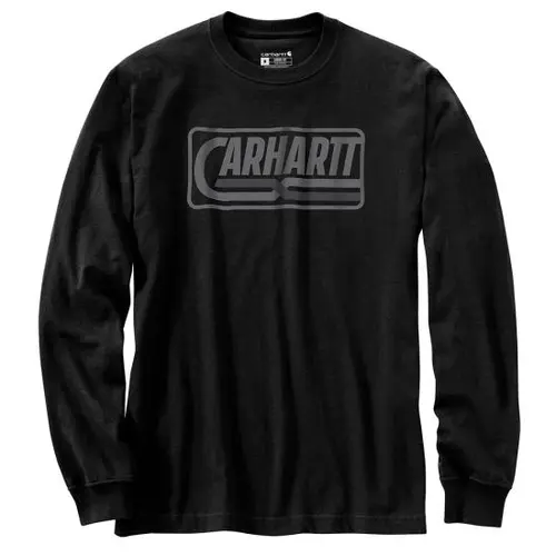 CARHARTT 107039 - Loose Fit Heavyweight Long-Sleeve Logo Graphic T-Shirt - Black