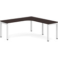 Elements Radius Desk 72" x 72" with Right Return - Espresso with White Legs