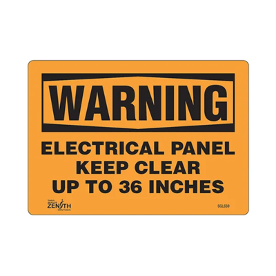 Warning Electrical Panel Sign - 10" x 7" - Vinyl - English