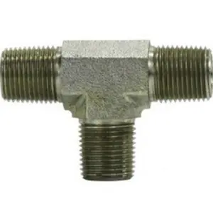 Tee, 1/4 in MPT x 1/4 in MPT x 1/4 in MPT, Steel