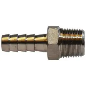 Adapter, 3/8-in Hose Barbed x 3/8-in MIP, Stainless Steel